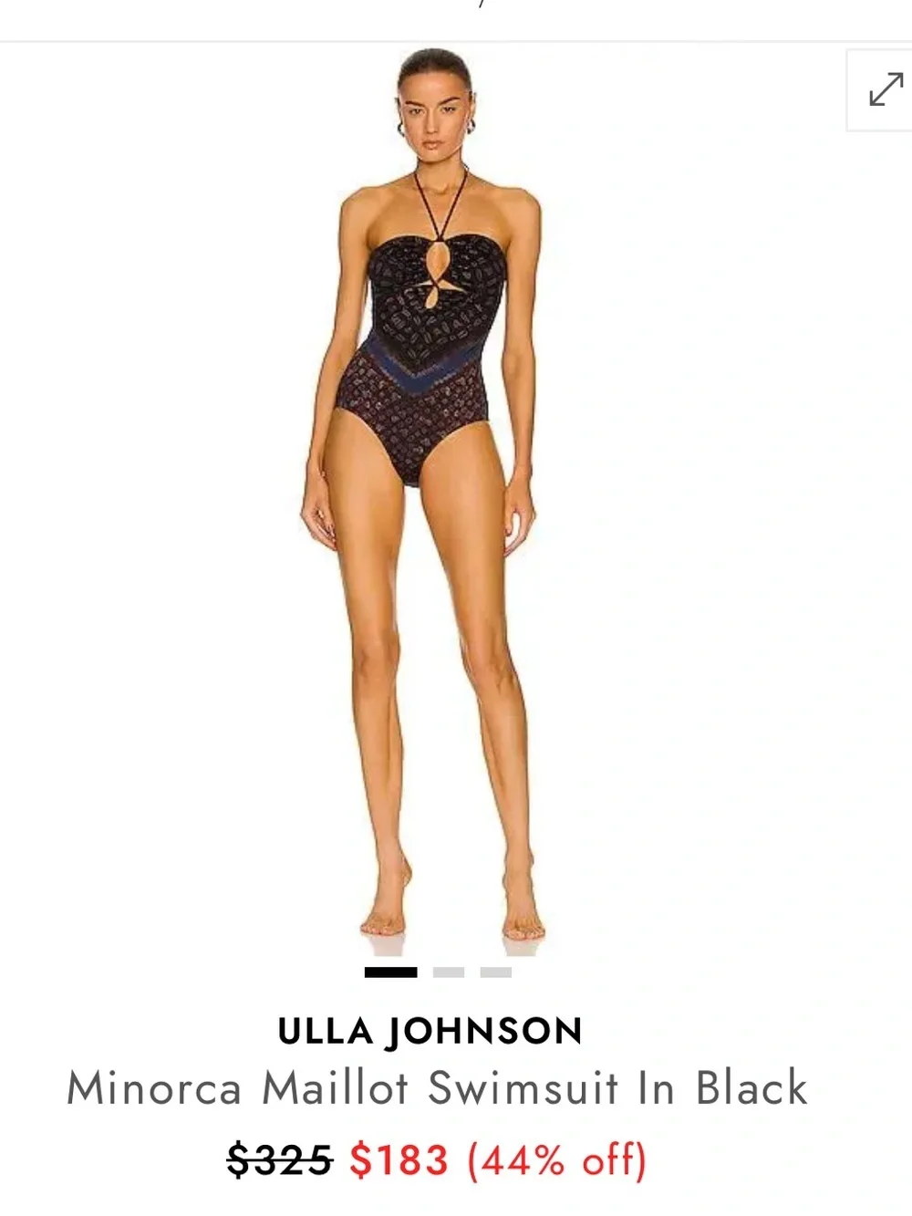SALE $190😍 Ulla Johnson Ruched One Piece Swimsuit NWT  L Designer Swimwear